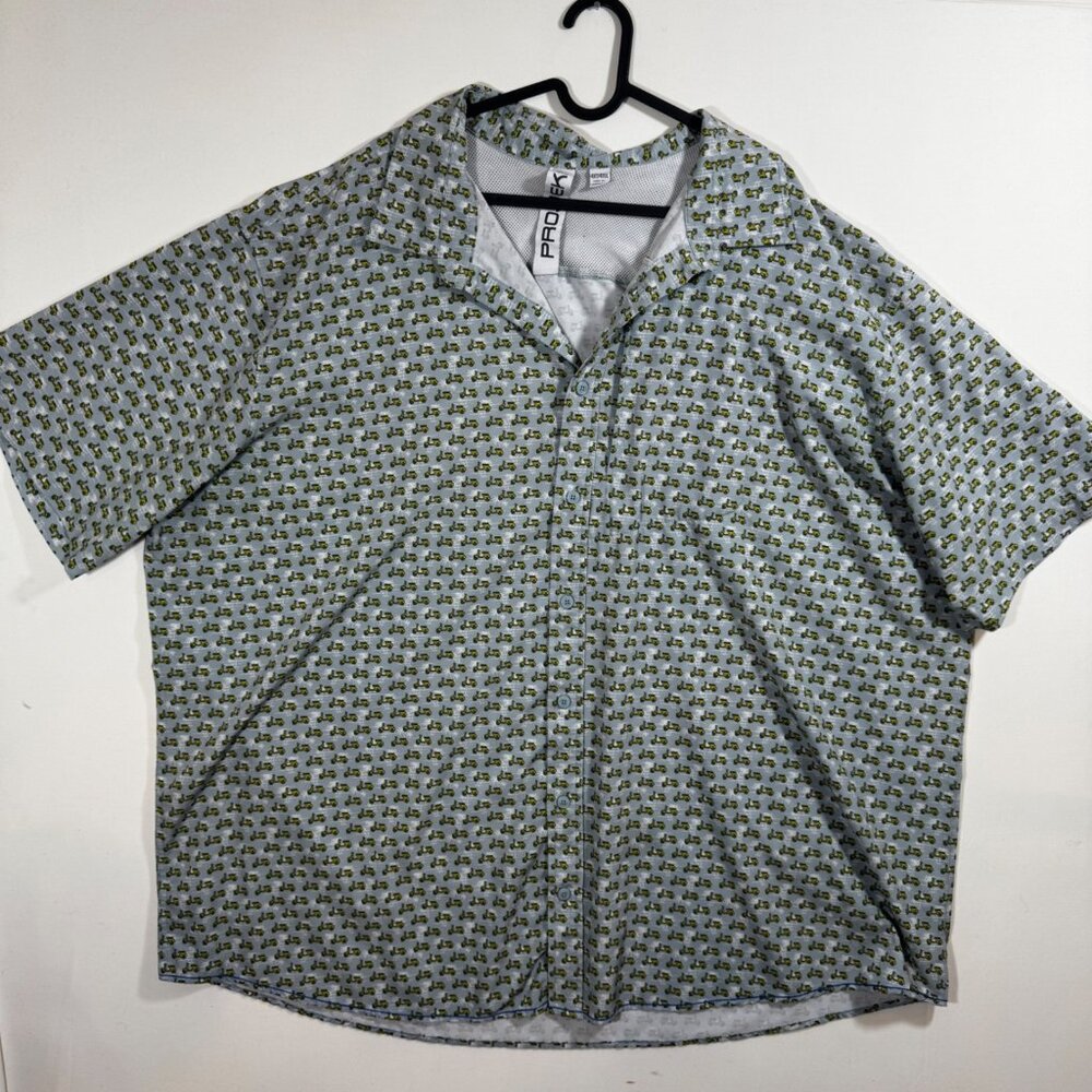 Projek Raw Short Sleeve Button Shirt Scooter Vespa Motorcycle Blue 4XT Beach